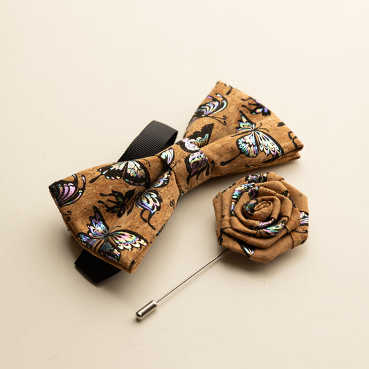 Noeud Papillon Liege + broche "Méta"